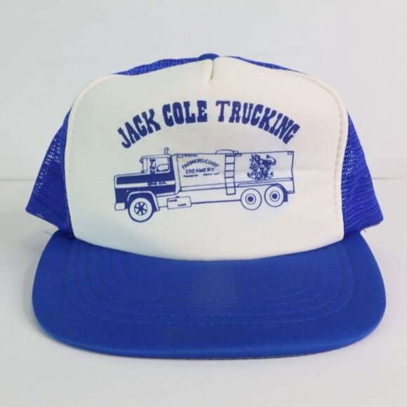 Vintage Jack Cole Trucking Hat Mens Mesh Trucker Adjustable Snapback M/L - Picture 1 of 11